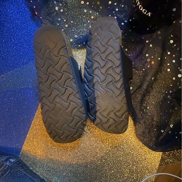 HAWKINS Frm SPÄIN BLACK LEATHER BIRKENSTOCK Sandals EUC CLASSIC 7.5 - Picture 5 of 7